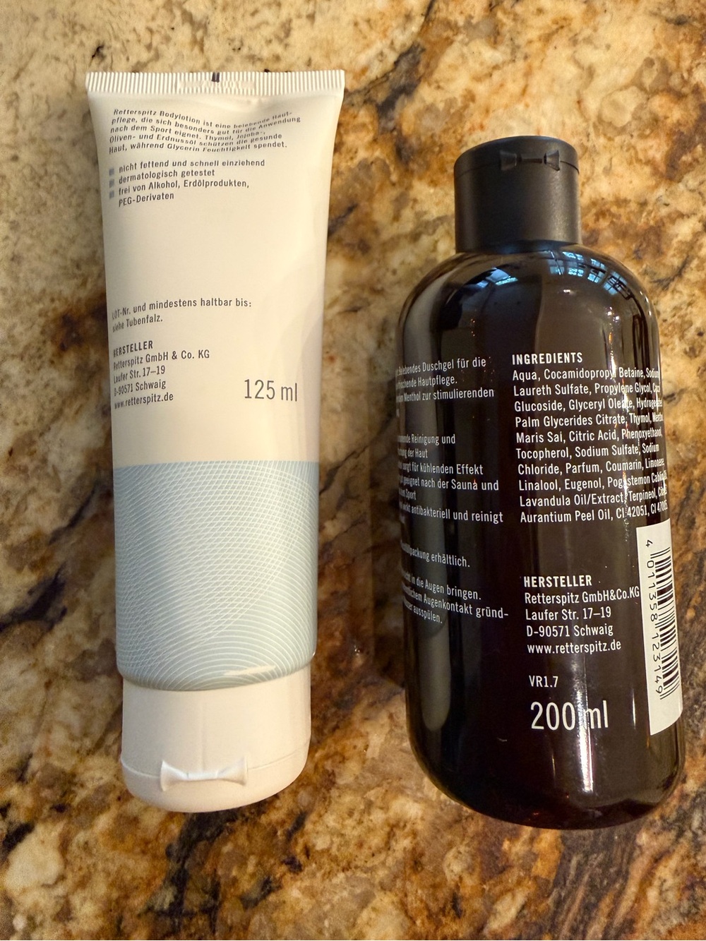 Retterspitz Menthol & Thyme Body Lotion and Shower Gel